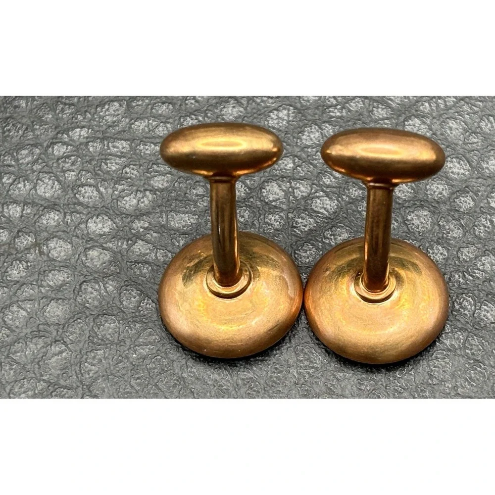 Carter & Howe 14K Gold Mother of Pearl Blue Enamel Diamond Cufflinks Art Deco